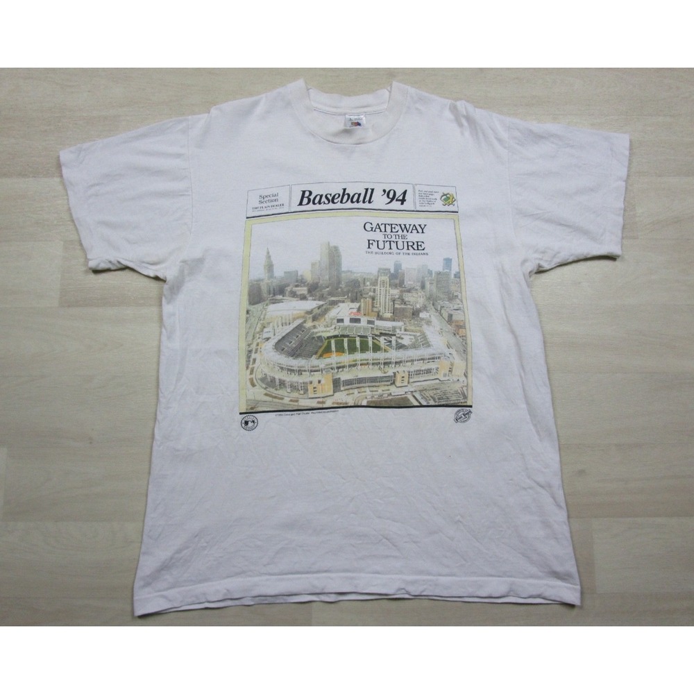 Vintage 90s Cleveland Indians T Shirt Men's (L) Jacobs Field 1994 Guardians